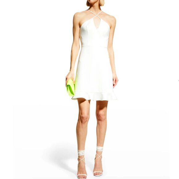 Aidan Mattox Dresses & Skirts - Aidan by Aidan Mattox Halter A-Line Ruffle Hem Mini Dress, Ivory 4 NWT